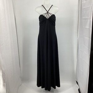 Vintage Ayres Unlimited Womens Size S/M Black Strappy 60's-70's Maxi Dress Disco